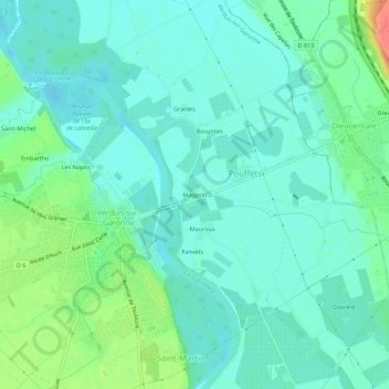 Magasin topographic map, elevation, terrain
