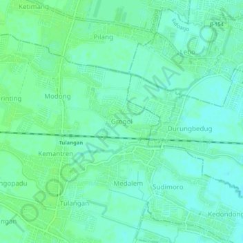 Grogol topographic map, elevation, terrain