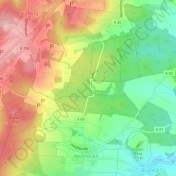 Motte Kasselsburg topographic map, elevation, terrain