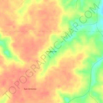 Ascencion topographic map, elevation, terrain