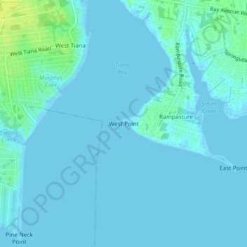 West Point topographic map, elevation, terrain