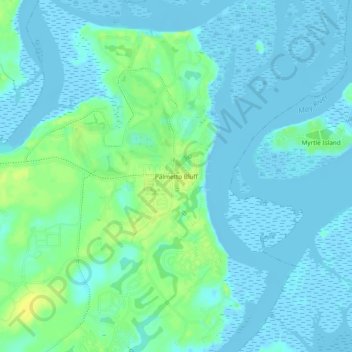 Palmetto Bluff topographic map, elevation, terrain