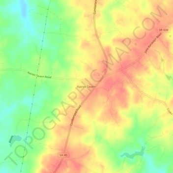 Raines Tavern topographic map, elevation, terrain