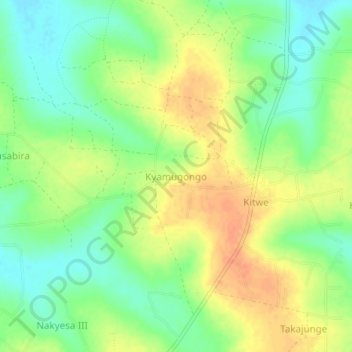 Kyamugongo topographic map, elevation, terrain