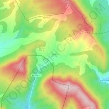 Mioma topographic map, elevation, terrain
