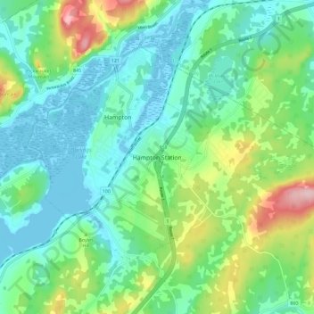 Hampton Station topographic map, elevation, terrain