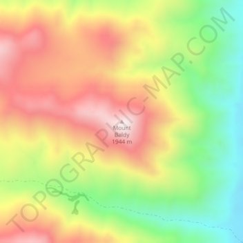 Mount Baldy topographic map, elevation, terrain