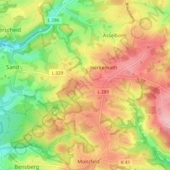 Kierdorf topographic map, elevation, terrain