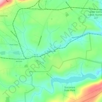 Barnesville topographic map, elevation, terrain