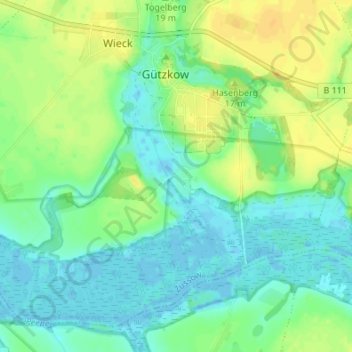Liebenthal topographic map, elevation, terrain