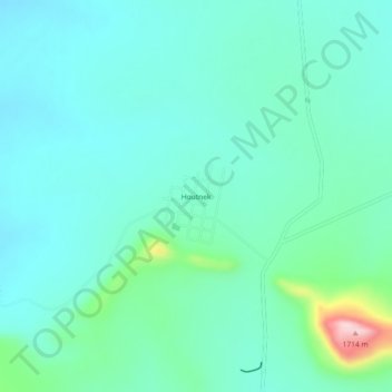 Houtnek topographic map, elevation, terrain