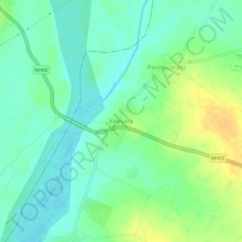 Keesara topographic map, elevation, terrain