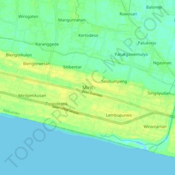 Mirit topographic map, elevation, terrain