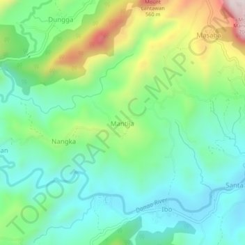 Mantija topographic map, elevation, terrain
