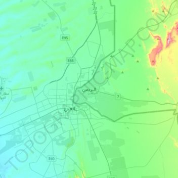 Al-Buraimi topographic map, elevation, terrain