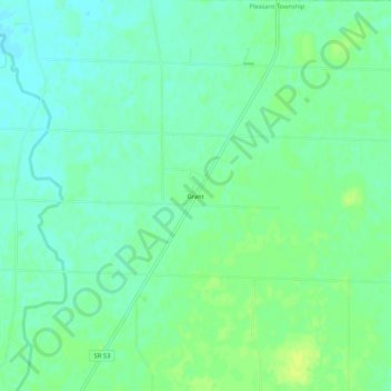 Grant topographic map, elevation, terrain