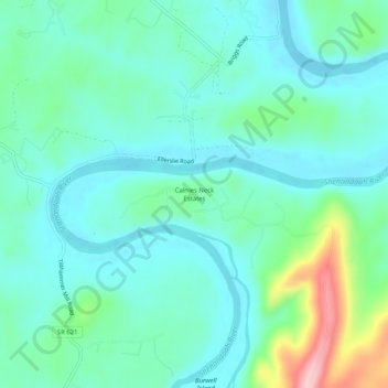 Calmes Neck Estates topographic map, elevation, terrain