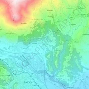 Priacco topographic map, elevation, terrain