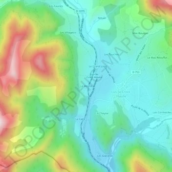 La Meyrie topographic map, elevation, terrain
