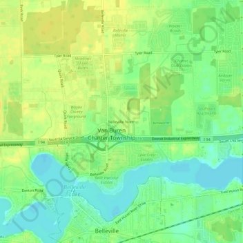 Belleville North topographic map, elevation, terrain