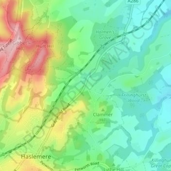 Grayswood topographic map, elevation, terrain
