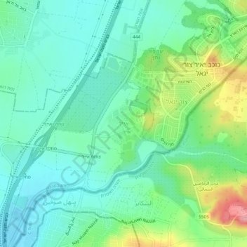 Eyal topographic map, elevation, terrain