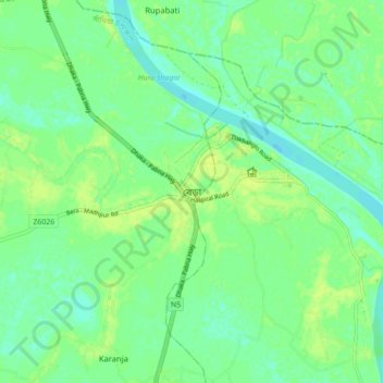 Bera topographic map, elevation, terrain