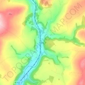 Avoca topographic map, elevation, terrain