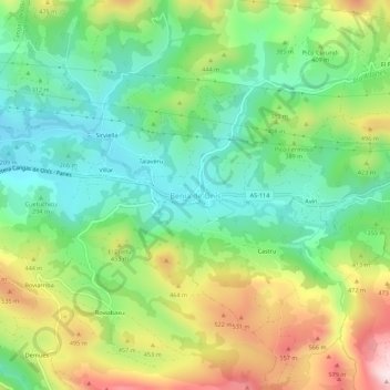 Benia de Onís topographic map, elevation, terrain