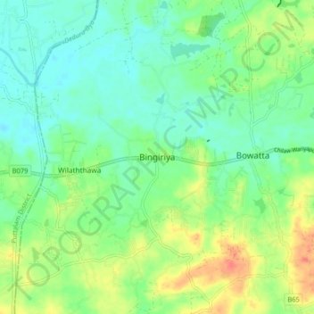 Bingiriya topographic map, elevation, terrain