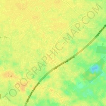 Mowe topographic map, elevation, terrain