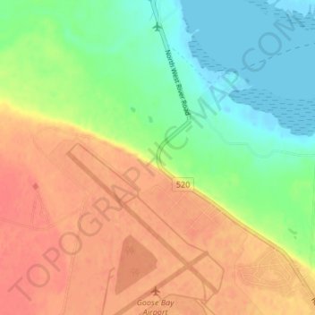Goose Bay topographic map, elevation, terrain