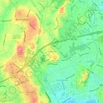 Winnmere topographic map, elevation, terrain