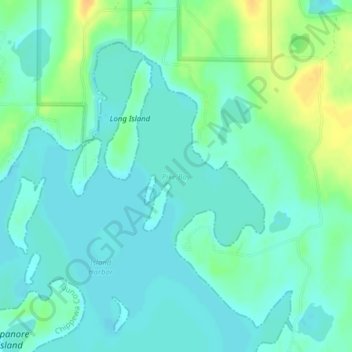 Pike Bay topographic map, elevation, terrain