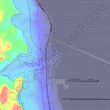 Ein Bokek topographic map, elevation, terrain