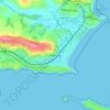 Penally topographic map, elevation, terrain