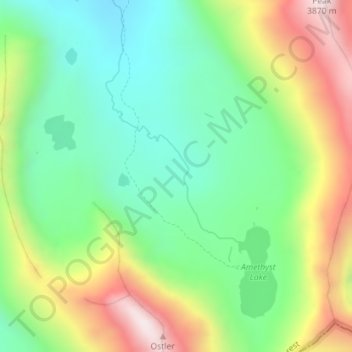 Amethyst Basin topographic map, elevation, terrain