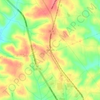 Bonham topographic map, elevation, terrain