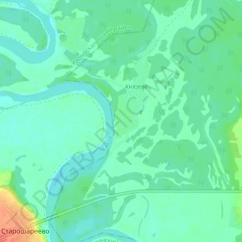 Князево topographic map, elevation, terrain