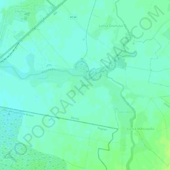 Băcel topographic map, elevation, terrain