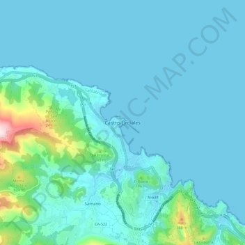 Castro Urdiales topographic map, elevation, terrain