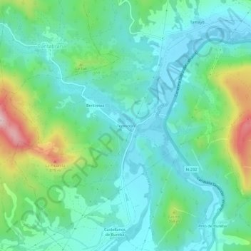 Terminón topographic map, elevation, terrain