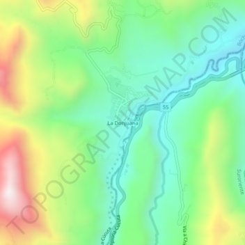 La Donjuana topographic map, elevation, terrain