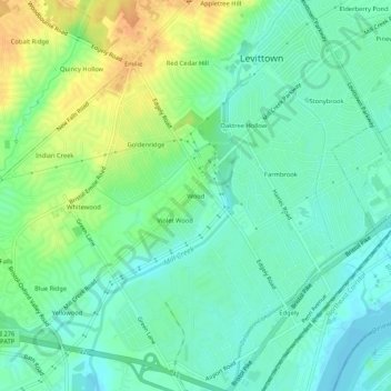 Wood topographic map, elevation, terrain