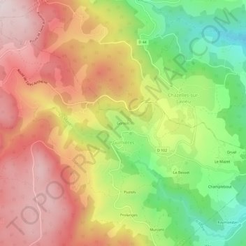 Gonsot topographic map, elevation, terrain