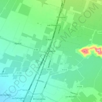 Rosario topographic map, elevation, terrain