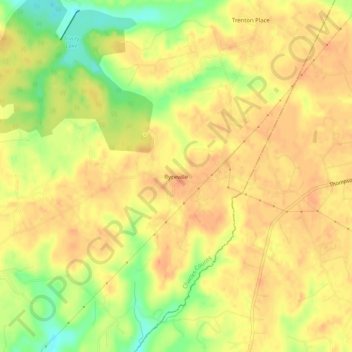 Ryceville topographic map, elevation, terrain