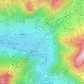 Bad Oberdorf topographic map, elevation, terrain