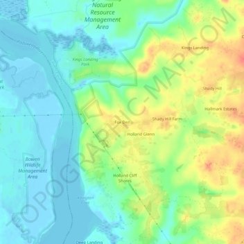 Fox Den topographic map, elevation, terrain