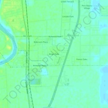 Kings Oaks topographic map, elevation, terrain